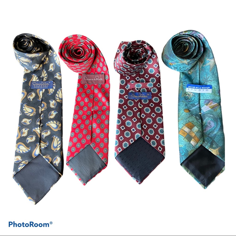 Assorted VINTAGE OSCAR DE LA RENTA Ties  set